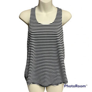 Calia workout tank size XS black/white striped with mesh interior